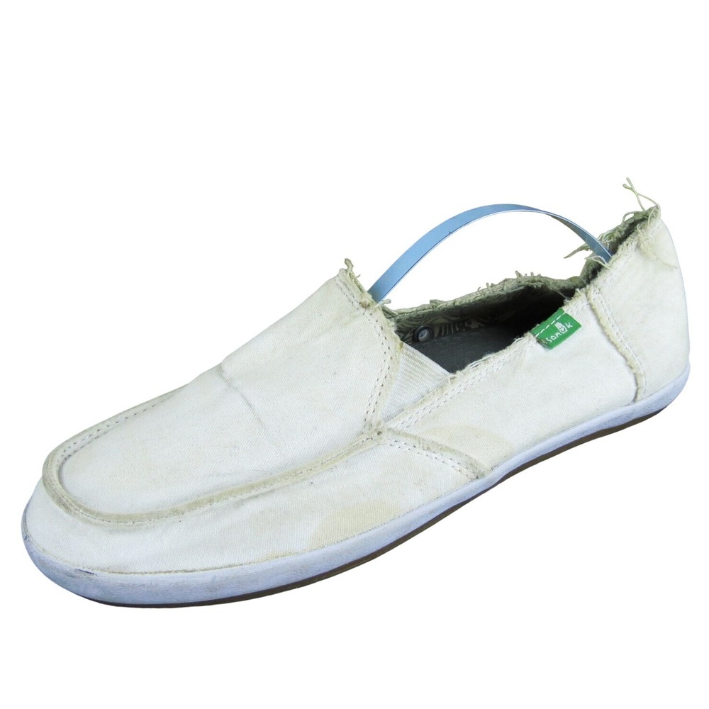 Sanuk Women's Loafer Beige Fabric Sz 7 Medium Used 2025